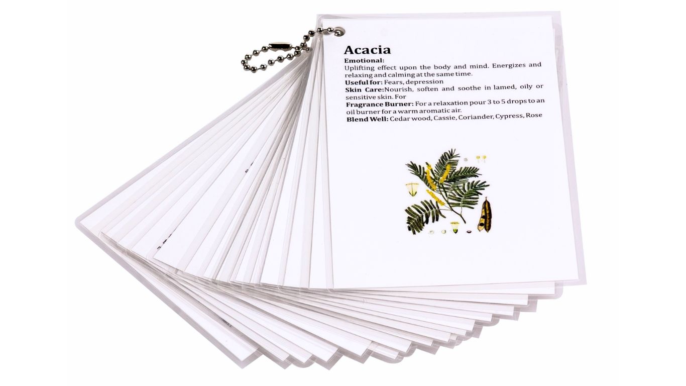 Set of Cards with Info For Individual Oils