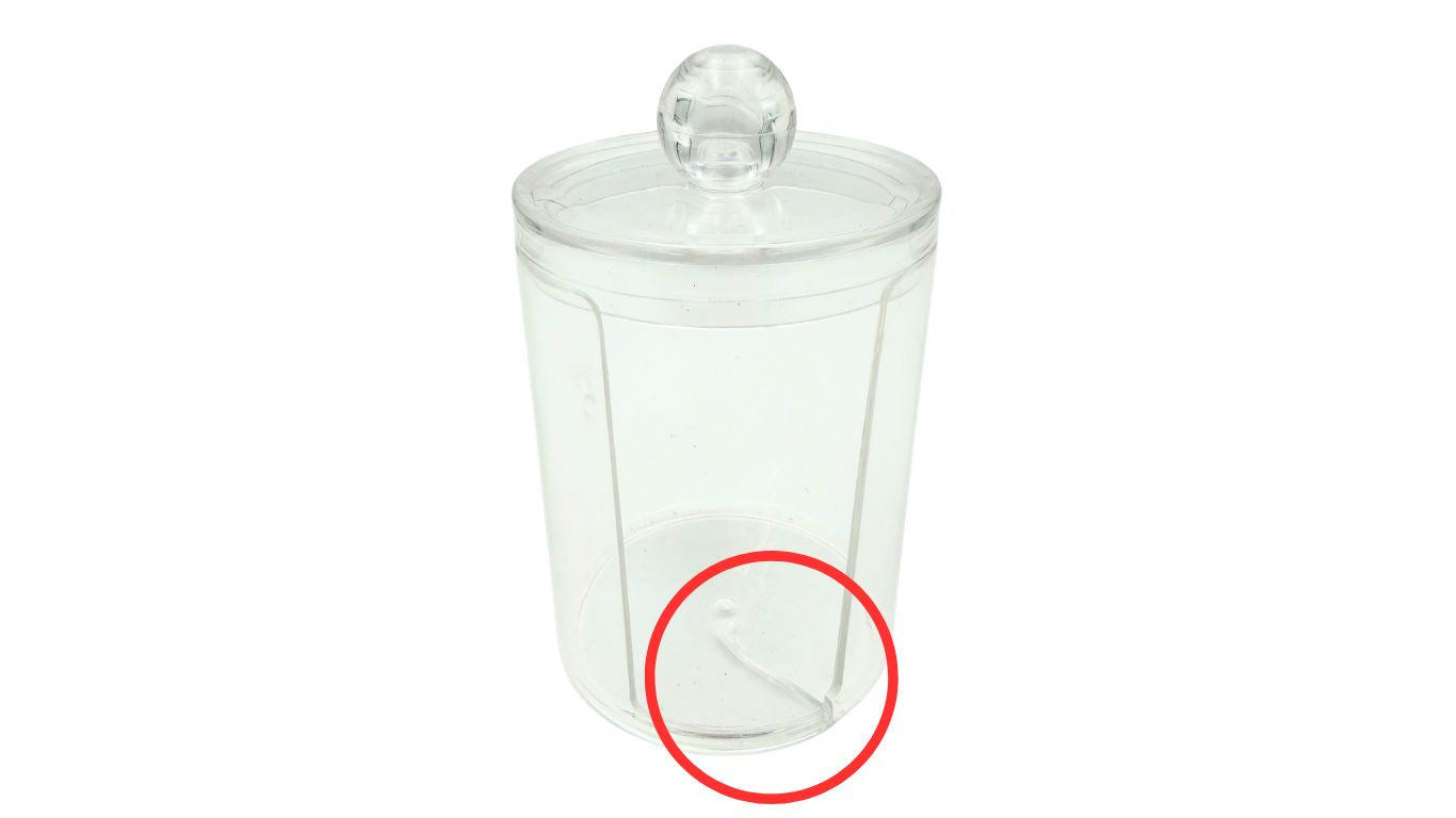 Perspex Round Cotton Pad Holder with Lid - Small (DEMO)