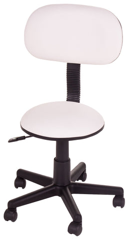 Gaslift Beauty Stool White with backrest - E008E